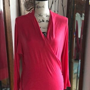 Gorgeous coral wrap front tunic